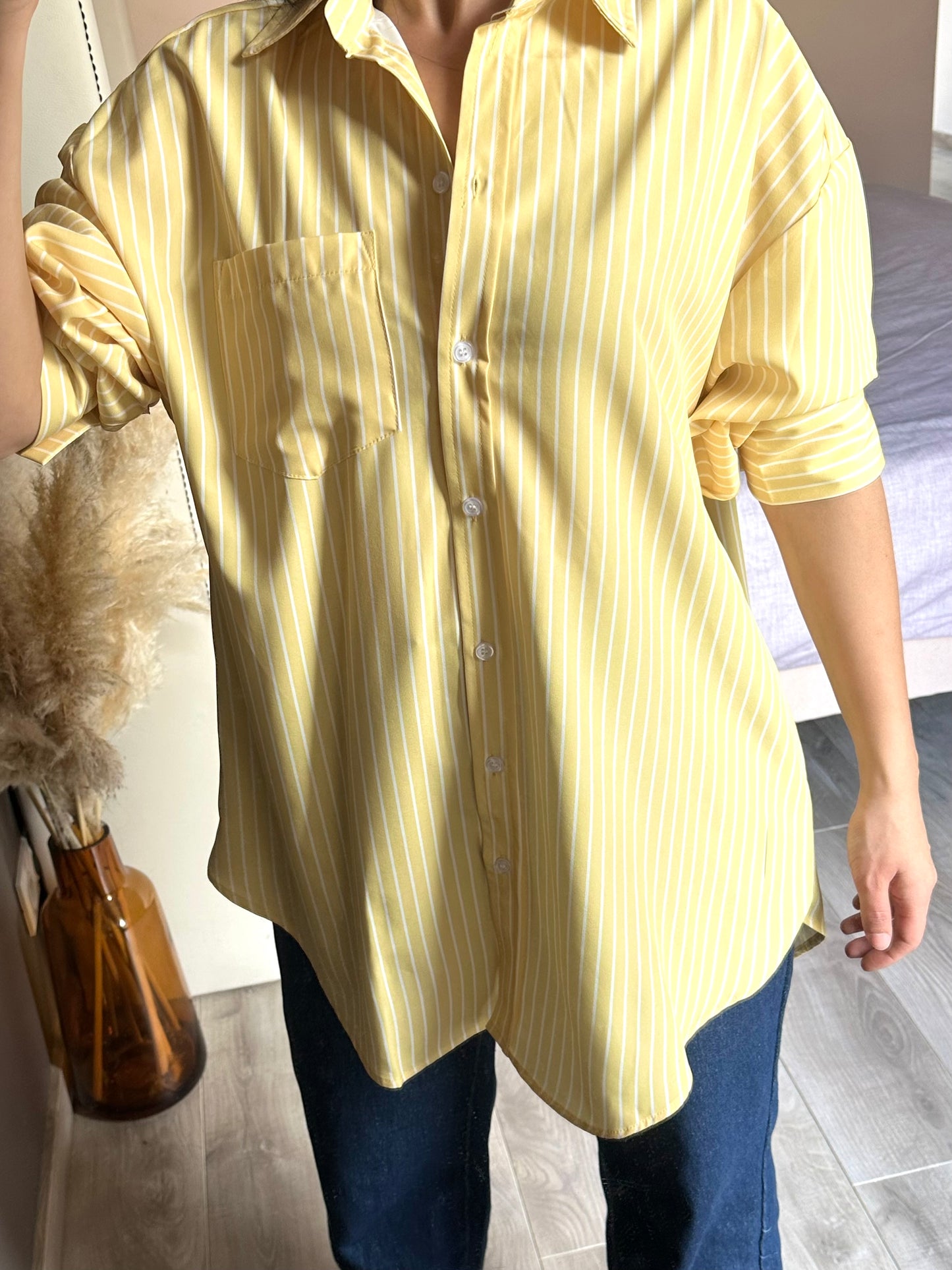 Chemise longue à rayures