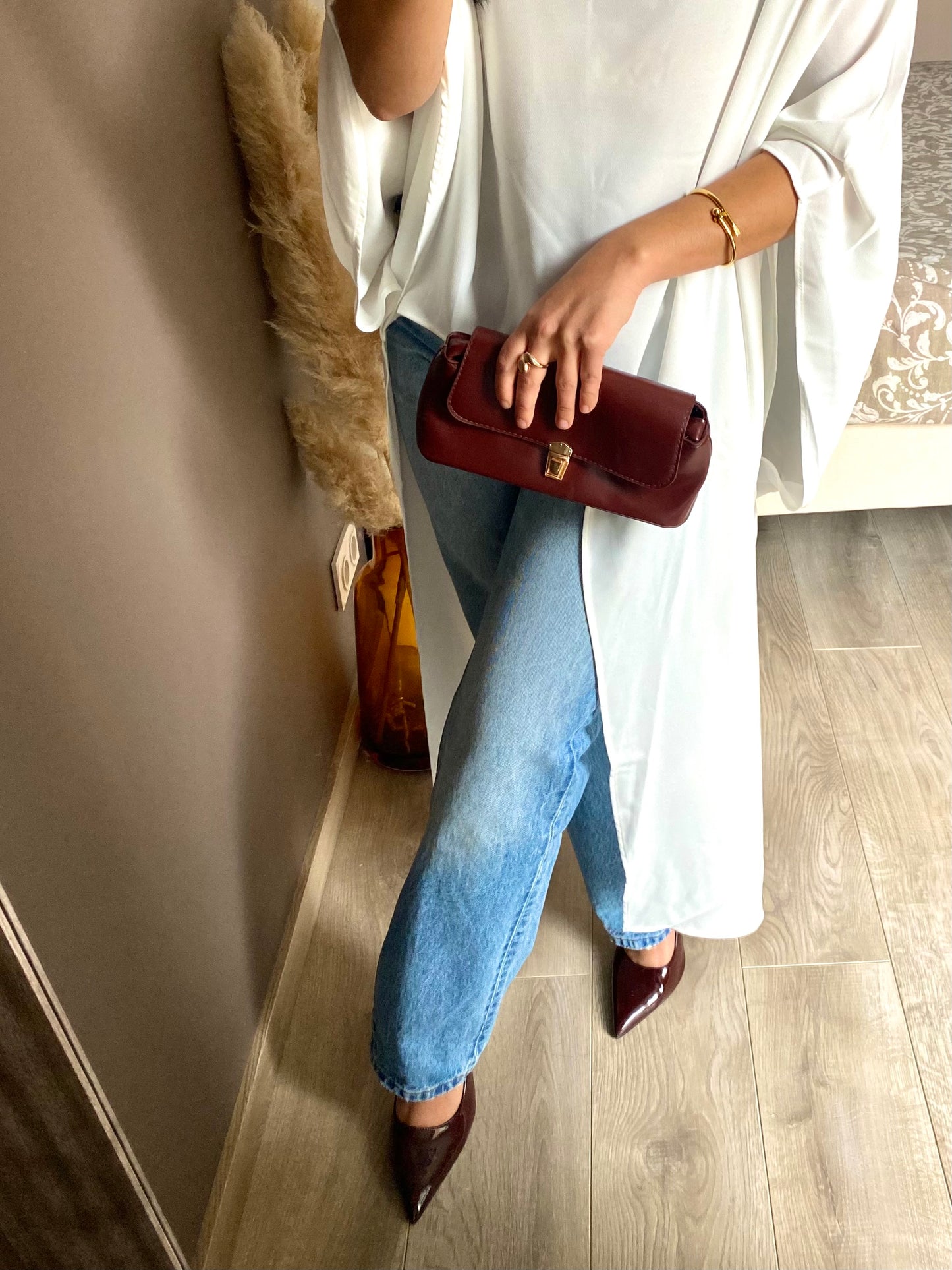 Blouse cape asymétrique