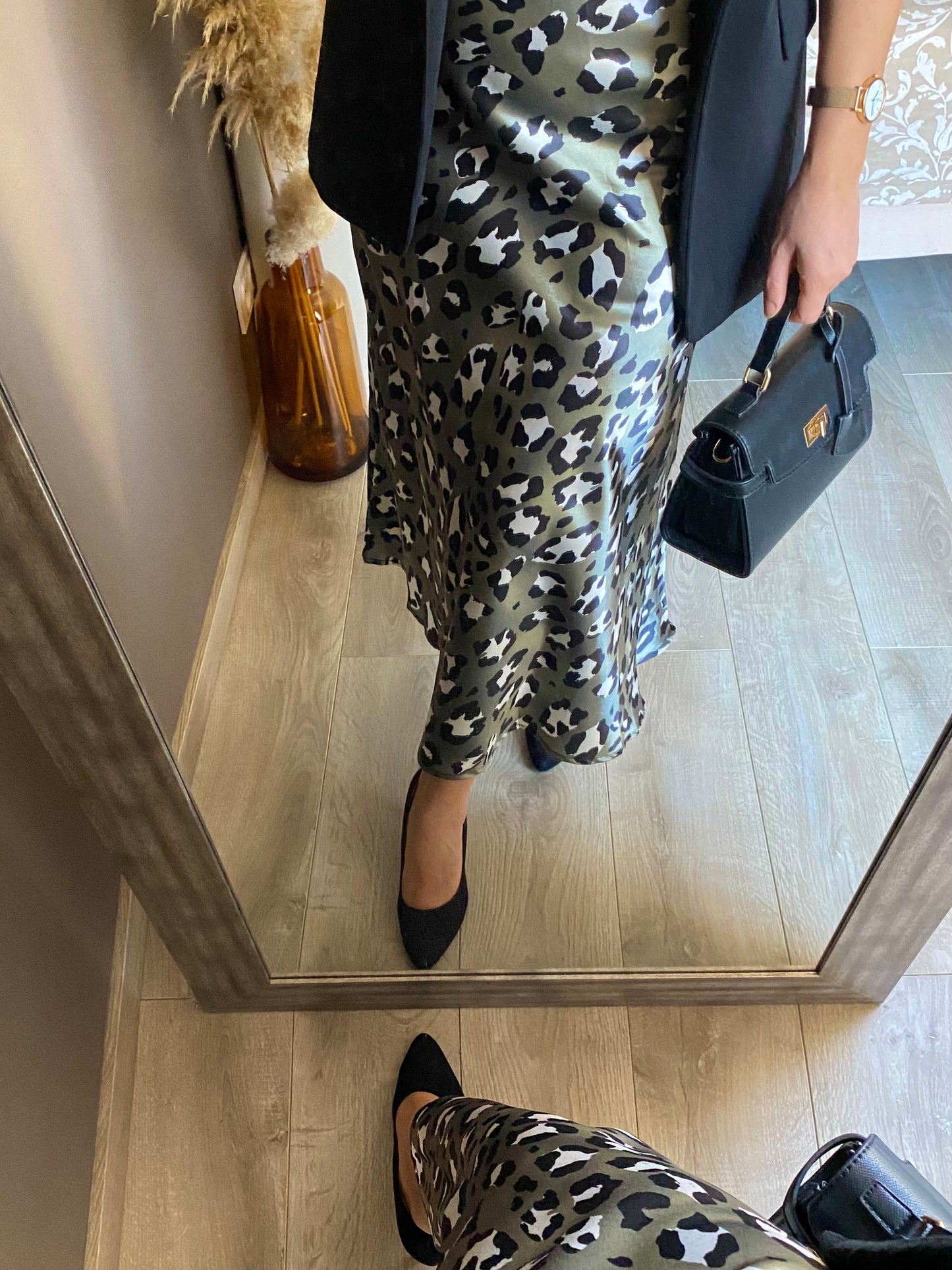 Jupe satinée à motifs