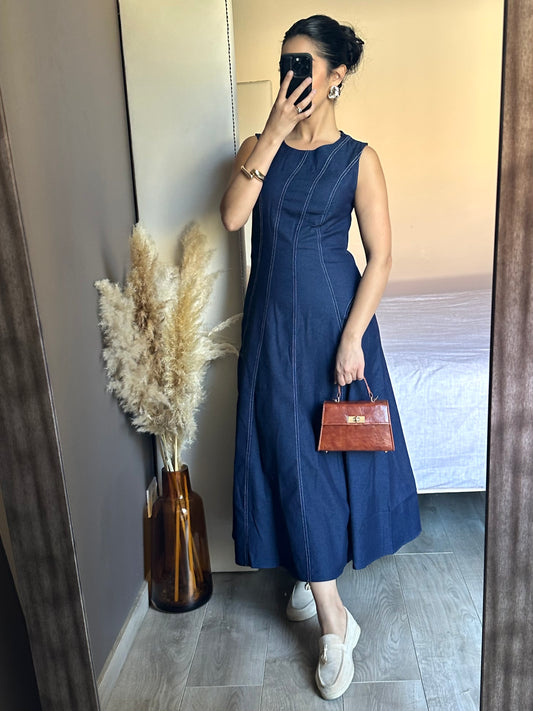 Robe longue en jean