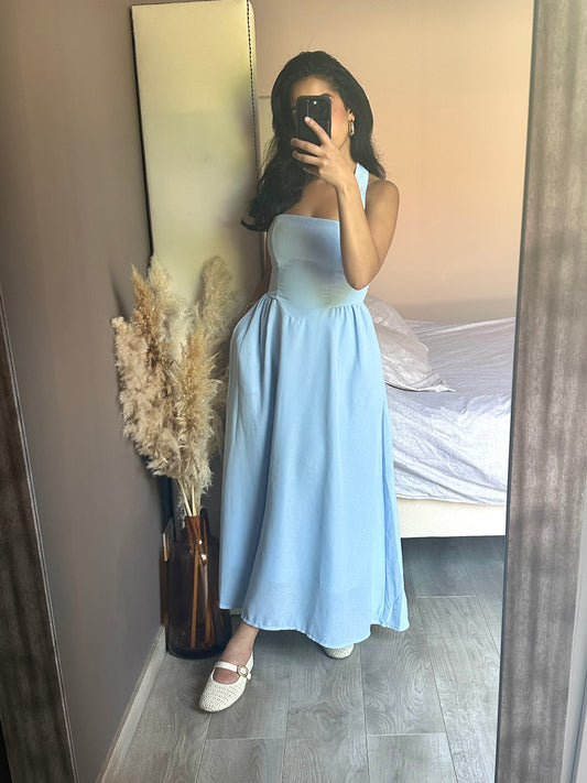 Robe longue effet lin