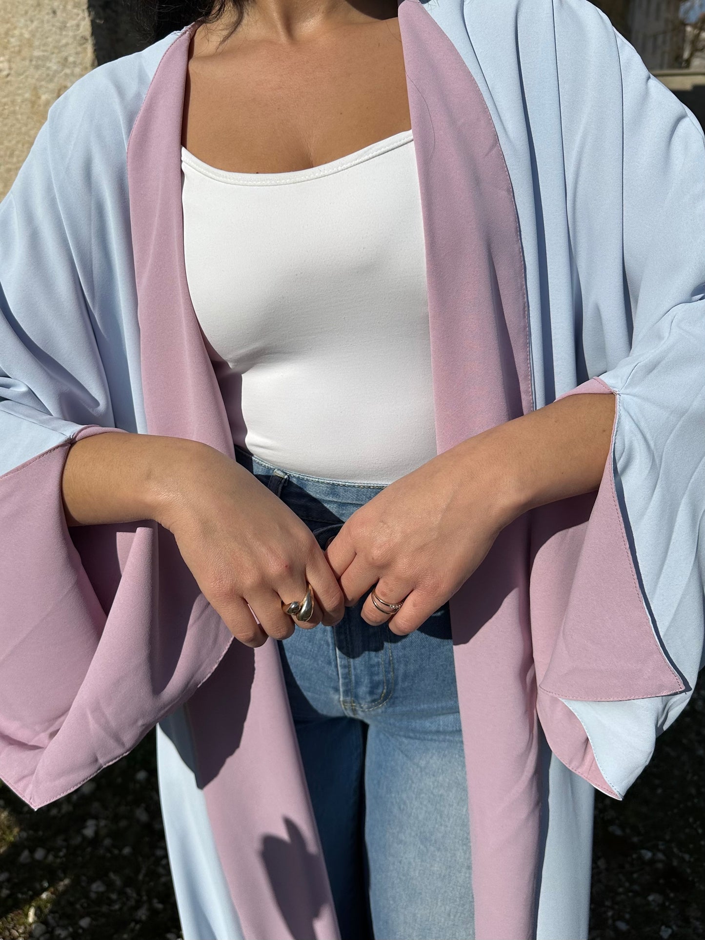 Abaya kimono bicolore