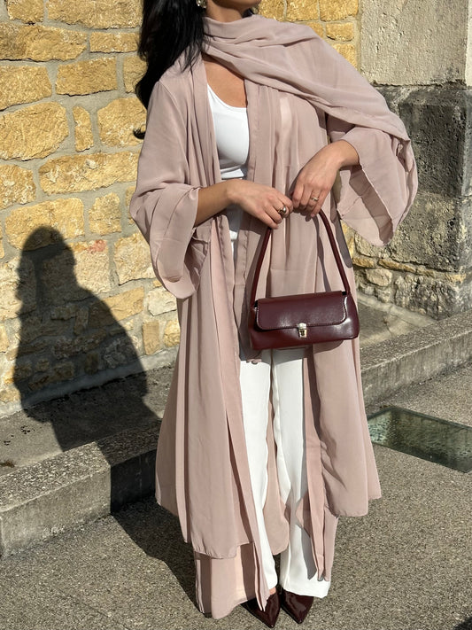 Abaya à volants (foulard inclus)